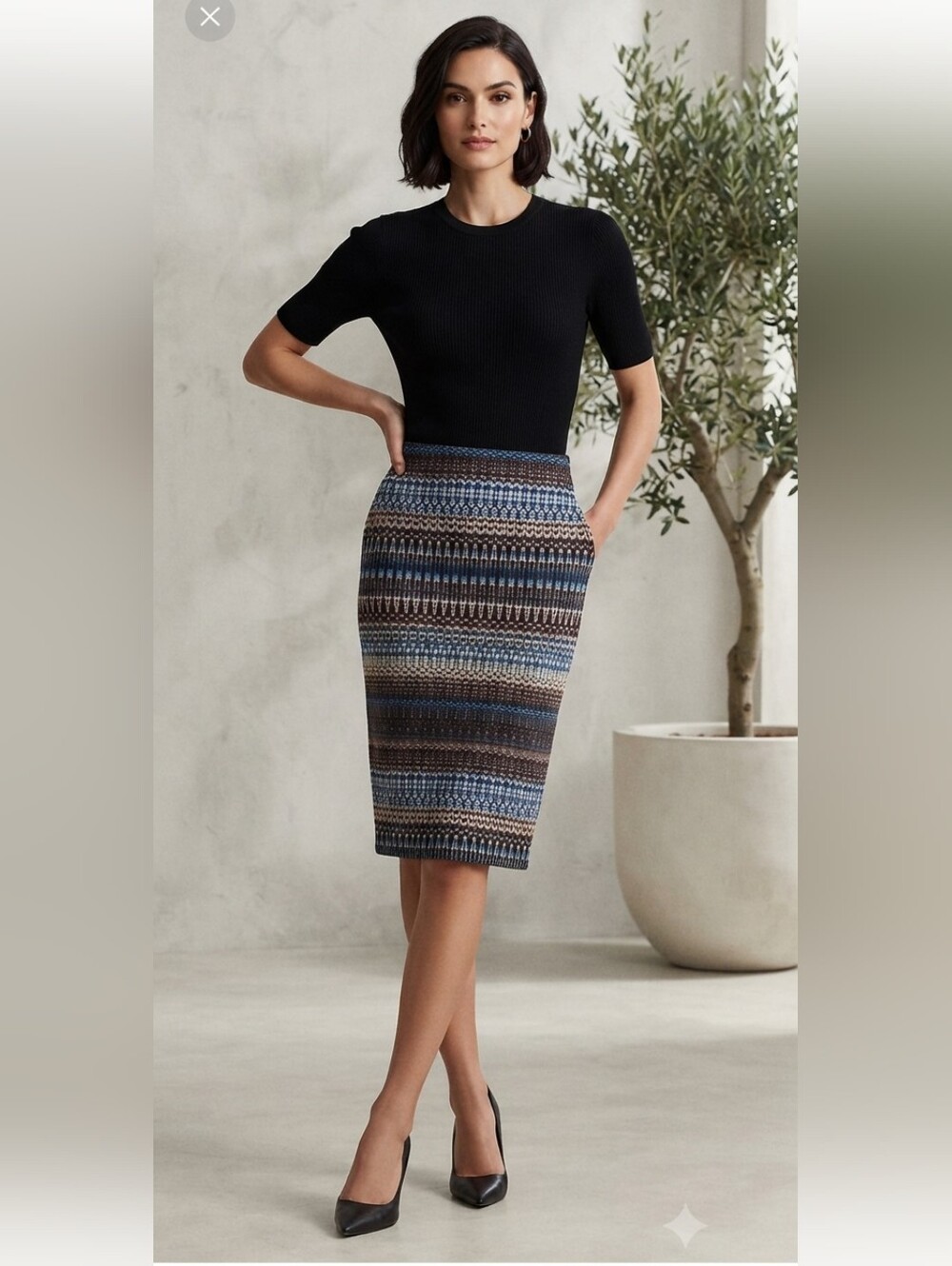 Matty M Women's Lined Stretch Pencil Skirt Size Large